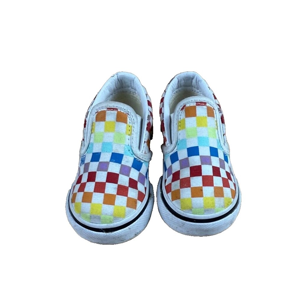 Vans Toddler Classic Slip-on Multi Checkerboard Sneaker Kids Size 5C